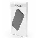 Внешний аккумулятор Polus, 10000 Mah, софт-тач покрытие, серый