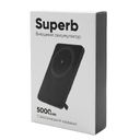 Внешний аккумулятор c беспроводной зарядкой Superb, 5000 mAh, черный