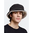 Панама Bucket двусторонняя, темно-серая с бежевым, размер S/M