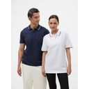 Рубашка поло унисекс Palermo, белая с темно-синим, размер XXL