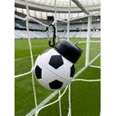 Складная бутылка для воды Football Flex, белая с черным