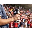 Складная бутылка для воды Football Flex, белая с черным