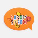 Наклейка тканевая Lunga Bubble, M, оранжевый неон