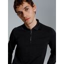 Рубашка поло мужская с длинным рукавом Terrazzo, черная, размер L/XL