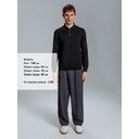 Рубашка поло мужская с длинным рукавом Terrazzo, черная, размер 2XL/3XL