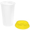 Стакан с крышкой Color Cap White, белый с желтым