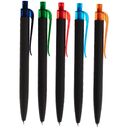 Ручка шариковая Prodir QS01 PRT-T Soft Touch, черная с голубым