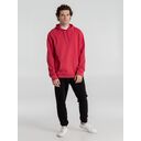 Толстовка с капюшоном унисекс Hoodie, красный меланж, размер XL