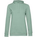 Толстовка с капюшоном женская Hoodie, серо-зеленая, размер XXL