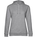 Толстовка с капюшоном женская Hoodie, серый меланж, размер XL