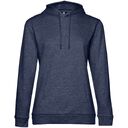 Толстовка с капюшоном женская Hoodie, синий меланж, размер XL