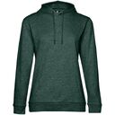 Толстовка с капюшоном женская Hoodie, темно-зеленый меланж, размер M