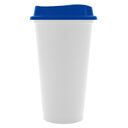 Стакан с крышкой Color Cap White, белый с синим