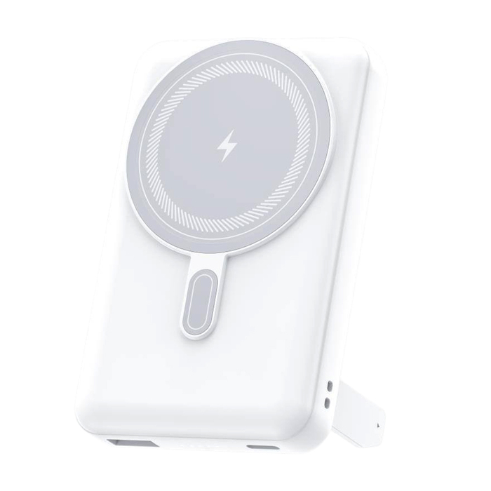 Магнитный внешний аккумулятор Axion с беспроводной зарядкой (15W), 10000 Mah, белый