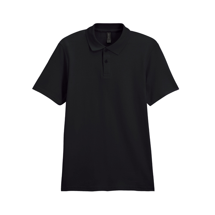 Футболка поло SOFTSTYLE ADULT DOUBLE PIQUE, ЧЕРНЫЙ XL