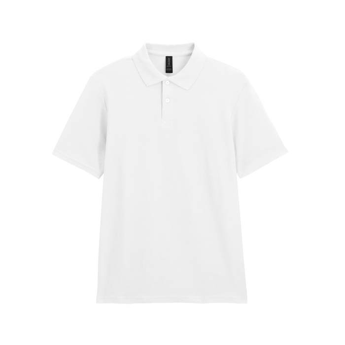 Футболка поло SOFTSTYLE ADULT DOUBLE PIQUE, БЕЛЫЙ 2XL