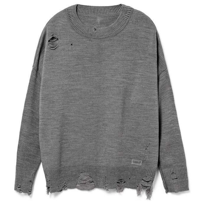Джемпер оверсайз унисекс Grunge, серый, размер L/XL