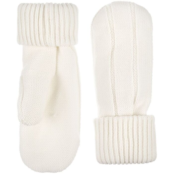 Варежки Knit Beat, белые (молочные), размер L/XL