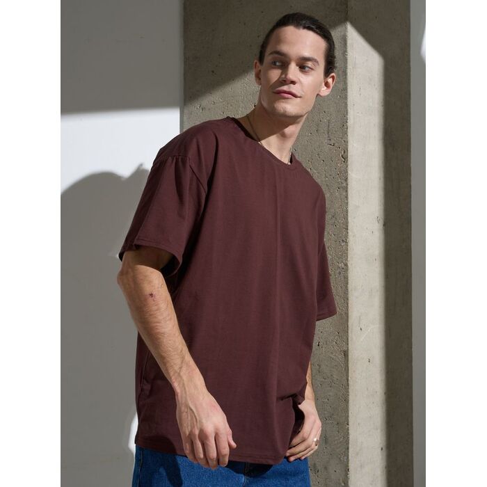 Футболка Oversize Premium, коричневая (шоколад), размер L