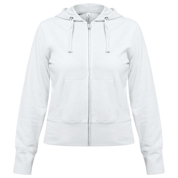 Толстовка женская Hooded Full Zip белая, размер XS
