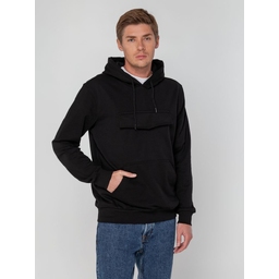 Худи унисекс с карманом на груди Chest Pocket, черное, размер XL/2XL